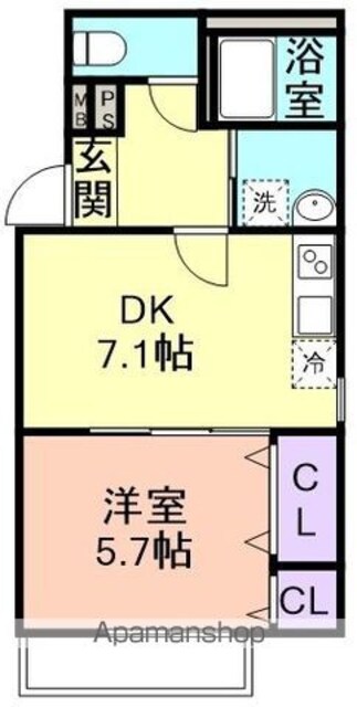フジパレス和歌山太田Ⅲ番館[1DK/33.3m2]の間取図