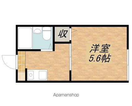 滋賀県長浜市小野寺町[1K/18.3m2]の間取図