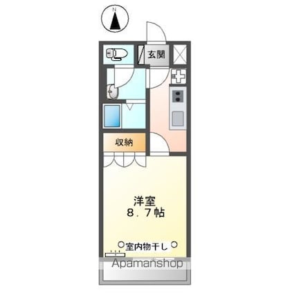 グランシャリオ[1K/29.75m2]の間取図