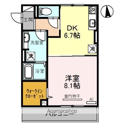 【和歌山市栄谷のアパートの間取り】