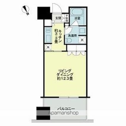 東京都港区麻布台１丁目[1K/38.06m2]の間取図