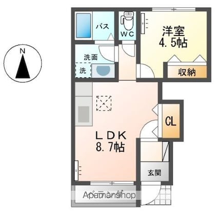 エイ・ティ　テラス[1LDK/38.19m2]の間取図