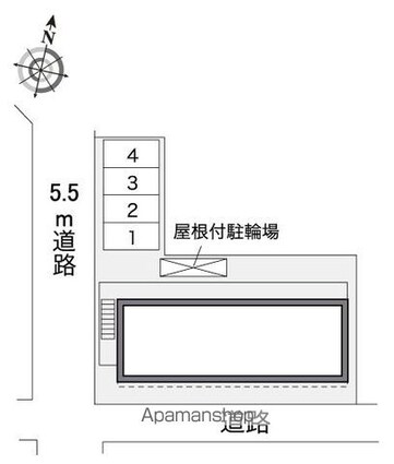 レオパレス京田[1K/19.87m2]の配置図