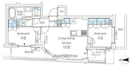 オープンブルーム東向島ｗｅｓｔ[2LDK/48.2m2]の間取図