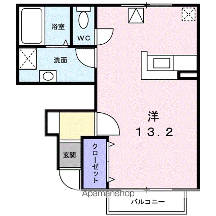 プラティーク南江戸[1R/33.5m2]の間取図