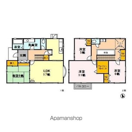 ちはら台南貸家[4LDK/123.75m2]の間取図