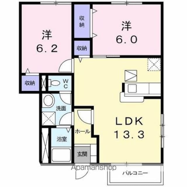 香川県高松市円座町[2LDK/58.58m2]の間取図