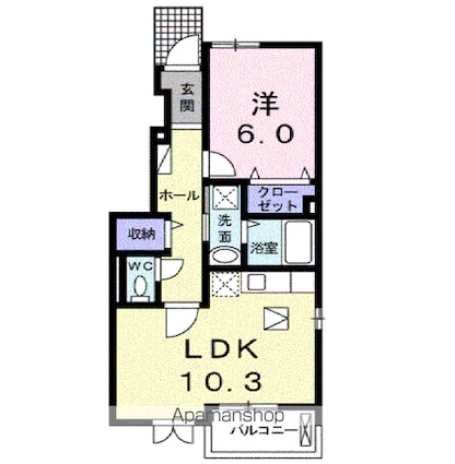 レジデンス穂垣[1LDK/43.12m2]の間取図