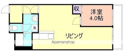 和歌山県和歌山市源蔵馬場２丁目[1LDK/42.15m2]の間取図