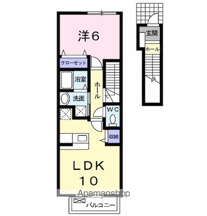 ベルビュー　神明[1LDK/42.37m2]の間取図
