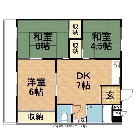 福岡市東区三苫のマンションの間取り