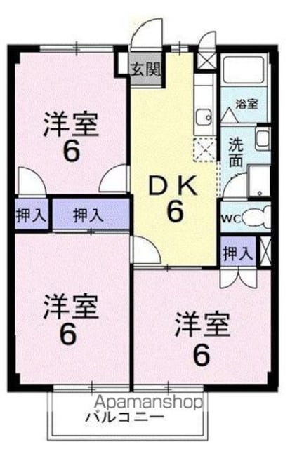 香川県高松市仏生山町甲[3DK/52.17m2]の間取図