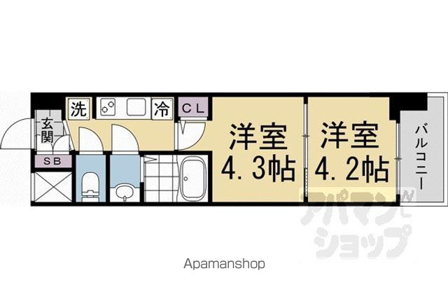 東海道本線 京都駅 徒歩8分 7階建 新築の間取り写真