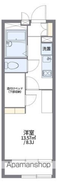 レオパレスＬＯＲＥＡ[1K/22.35m2]の間取図