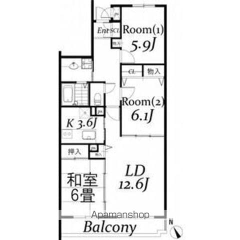 【杉並区西荻北のマンションの間取り】