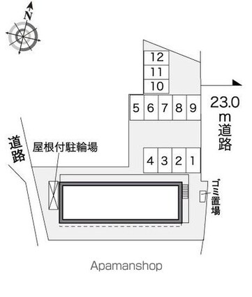 レオパレスルイーズ坂出[1K/23.18m2]の配置図