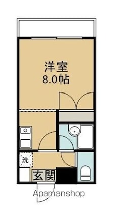 グランシャトー青山　Ⅰ[1K/28.7m2]の間取図