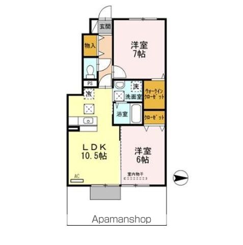 和歌山市新在家のアパートの間取り