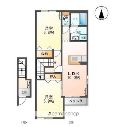 シーズンワンＡ[2LDK/59.95m2]の間取図