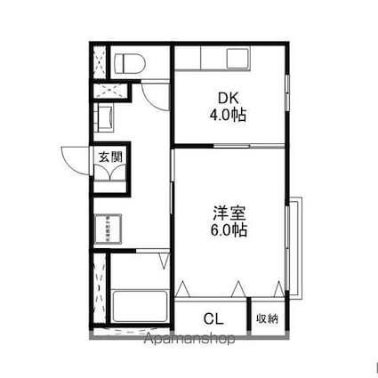 メゾンレトワール[1K/24.48m2]の間取図