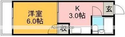 金元第３ビル[1K/19.44m2]の間取図
