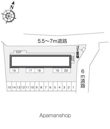 レオパレス翠[1K/23.18m2]の配置図
