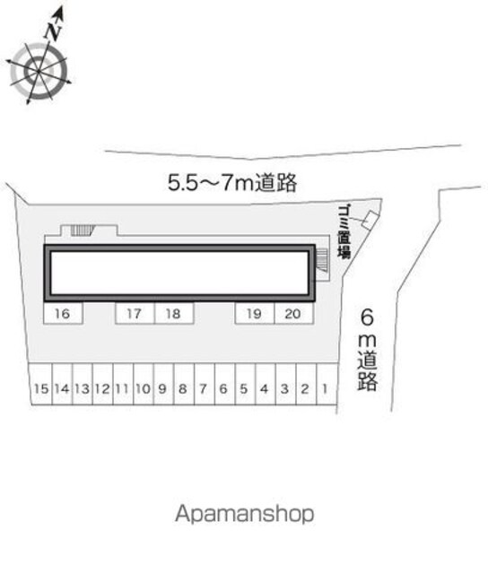 レオパレス翠[1K/23.18m2]の配置図