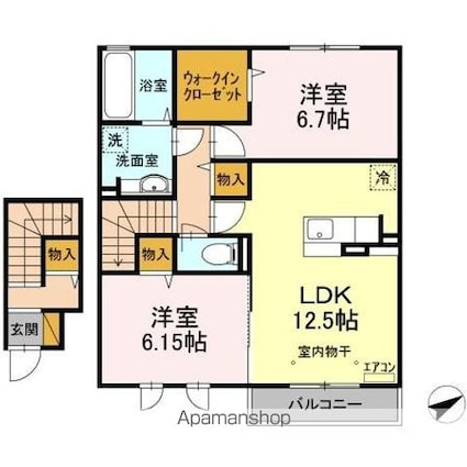 トルナーレ[2LDK/63.82m2]の間取図