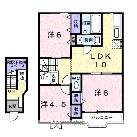 和歌山市本脇のアパートの間取り