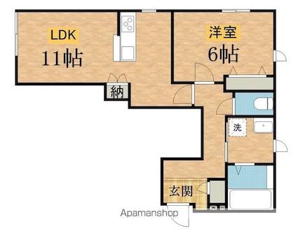 スプリングス八王子ヘーベルメゾン[1LDK/48.57m2]の間取図