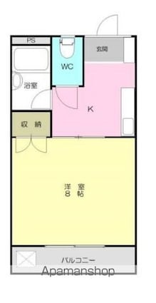福岡マンション[1K/24.49m2]の間取図