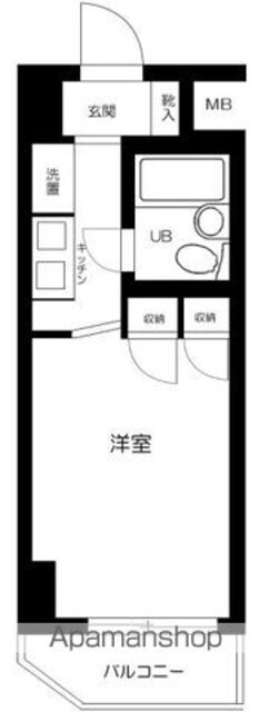 スカイコート世田谷第４[1R/16.57m2]の間取図