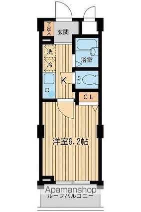 アーデン目黒不動前[1K/19.73m2]の間取図