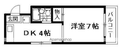 上笠東ハイツ[1K/24m2]の間取図