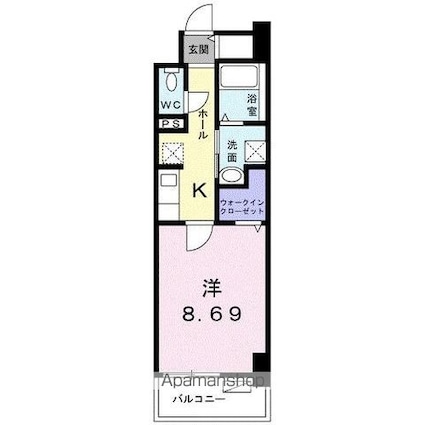 クラール上福岡[1K/31.91m2]の間取図