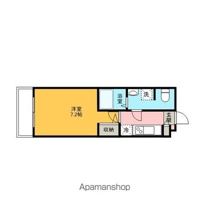 エコロジー都立大学レジデンス[1K/22.04m2]の間取図