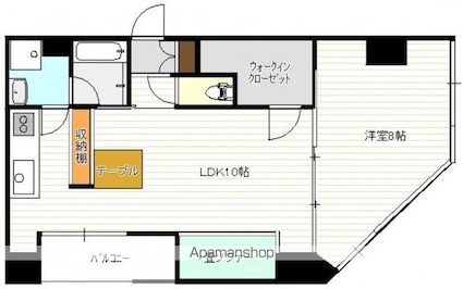 坪井ビル[1LDK/40m2]の間取図