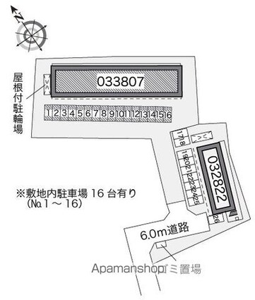 レオパレスオークヒルズＣ[1K/23.61m2]の配置図