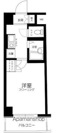 エスコート代田橋[1K/20.26m2]の間取図