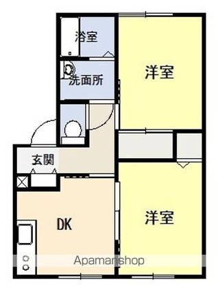 ラセゾン[2DK/45.73m2]の間取図