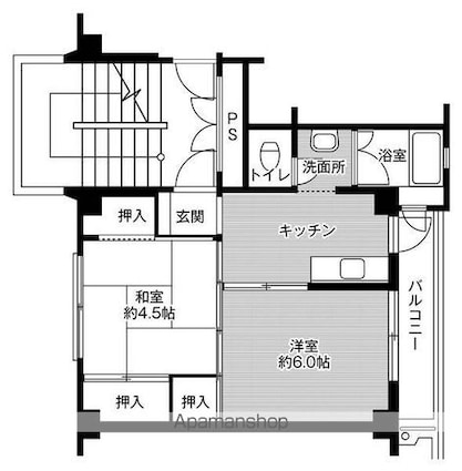 ビレッジハウス鳥居本２号棟[2K/33.54m2]の間取図