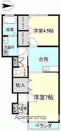 ジオ・イースト[2K/45m2]の間取図