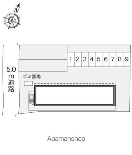レオパレスフィエール[1K/23.18m2]の配置図