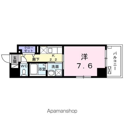 ＫｏーＫｉ　おもろ[1K/27.41m2]の間取図