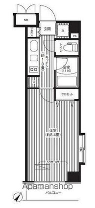 ステラメゾン荻窪[1K/24.82m2]の間取図