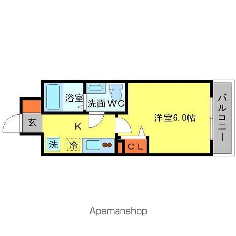 大阪市中央区東高麗橋のマンションの間取り