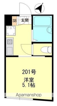 ＫＫハウス金町[1K/16.27m2]の間取図