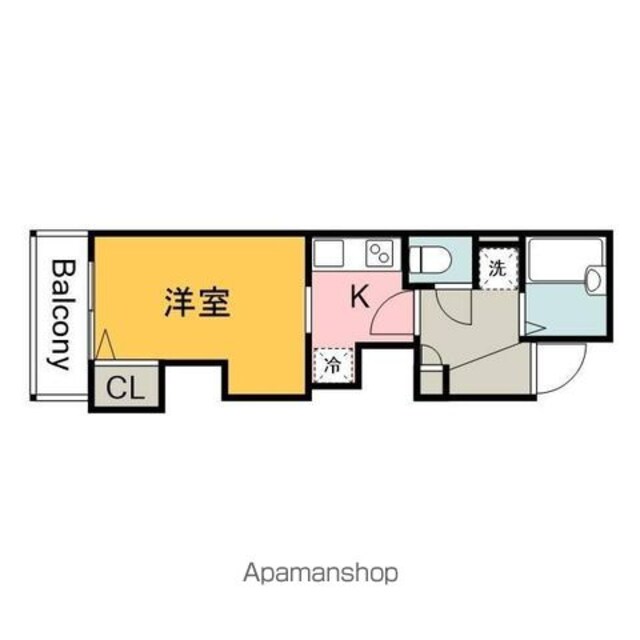 広島県広島市南区西蟹屋３丁目[1K/20.36m2]の間取図