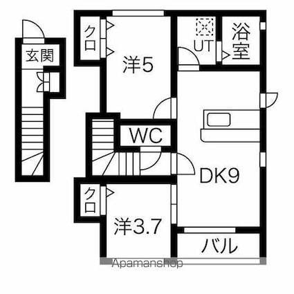 エスぺラール旭ヶ丘[2DK/47.31m2]の間取図