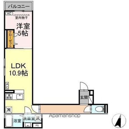 セレスティア小豆沢[1LDK/41.35m2]の間取図